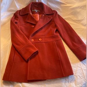 Kenneth Cole Reaction Pea Coat Women’s 8 Burnt Orange